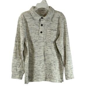 Cat & Jack Boys Long Sleeve Polo Shirt, Off-White, Sz XS (4/5), NWT